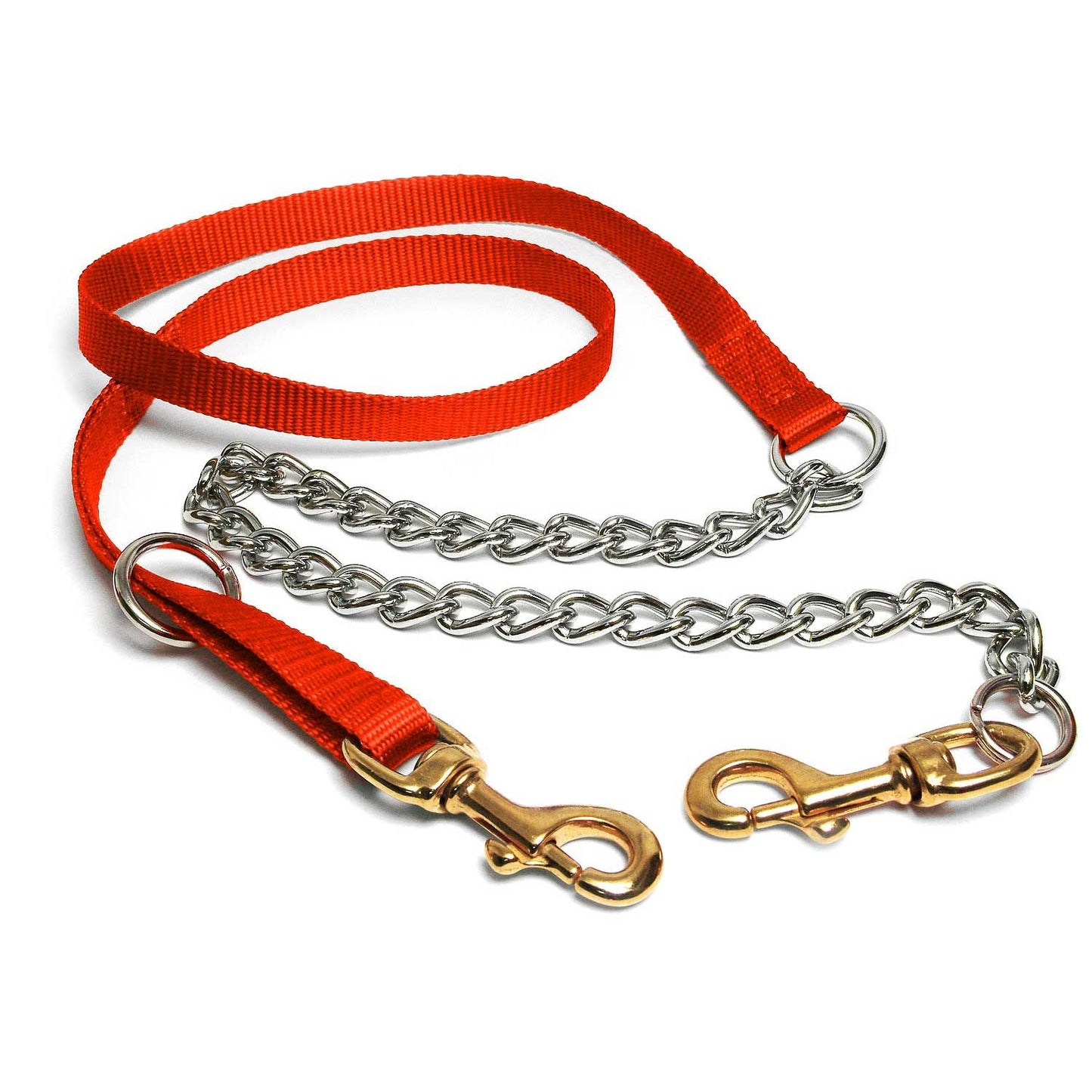 1" Nylon Lead w/Chain Tree Lead w/brass snaps 5' long