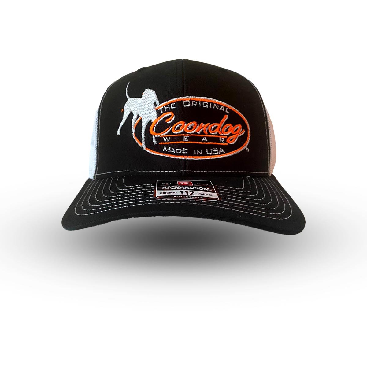 Original Neon Orange Logo – Black Front & White Back Cap