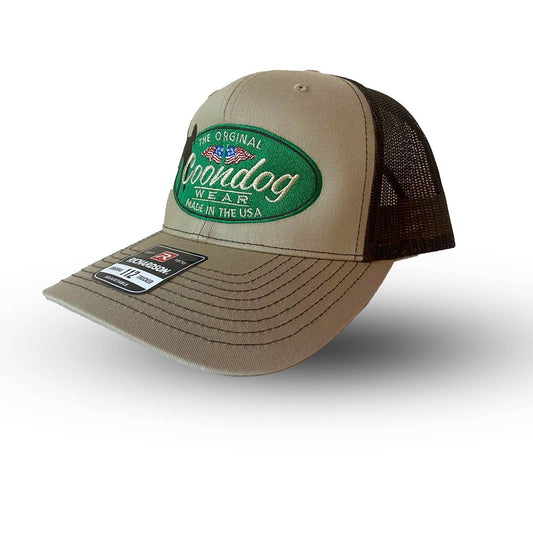 Original Green Logo – Tan Front & Dark Brown Back Cap