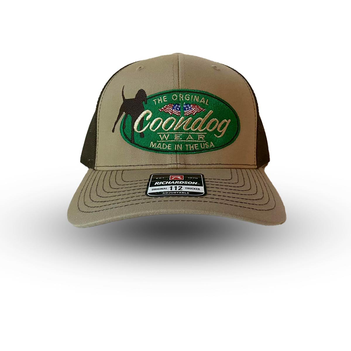 Original Green Logo – Tan Front & Dark Brown Back Cap