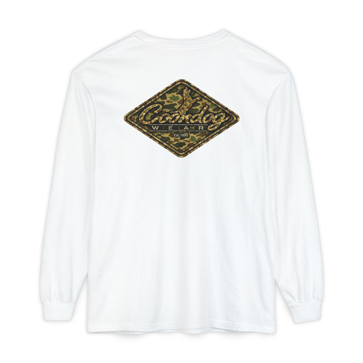 Coondog Vintage Duck Camo Diamond Hunting Long Sleeve Shirt