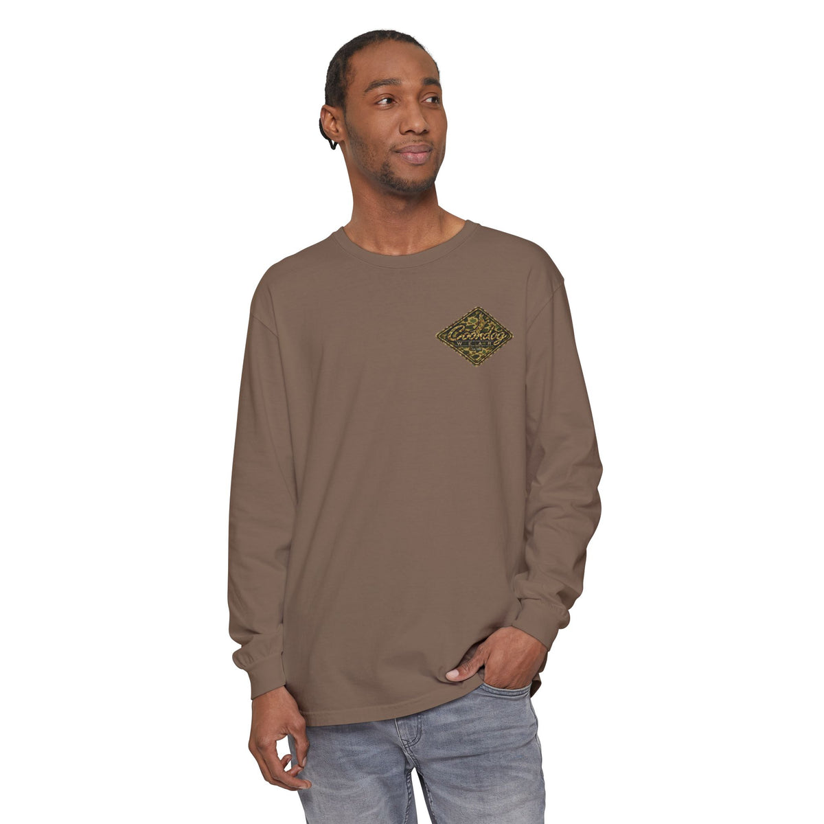 Coondog Vintage Duck Camo Diamond Hunting Long Sleeve Shirt