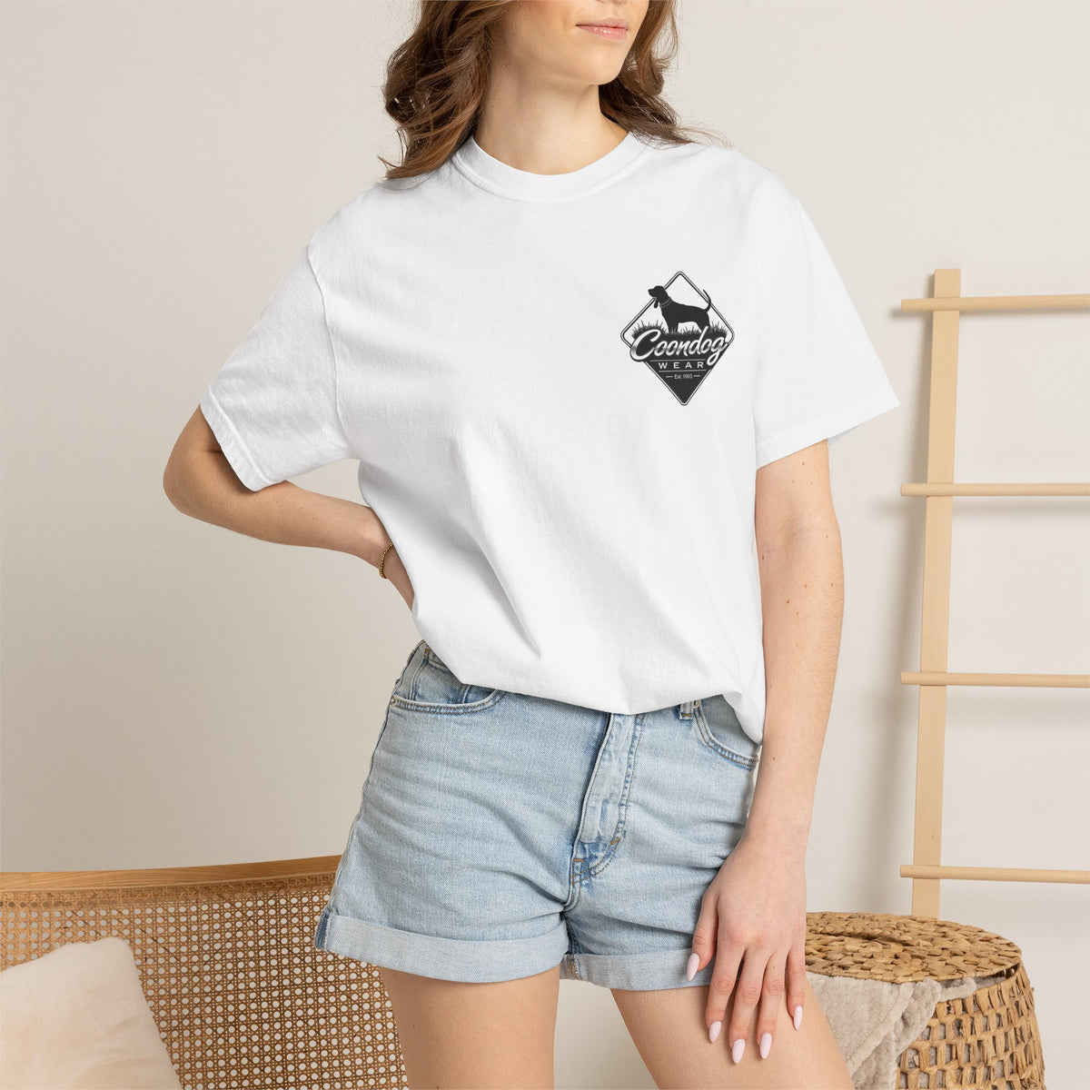 Coondog Classic White Diamond Hunting T-Shirt
