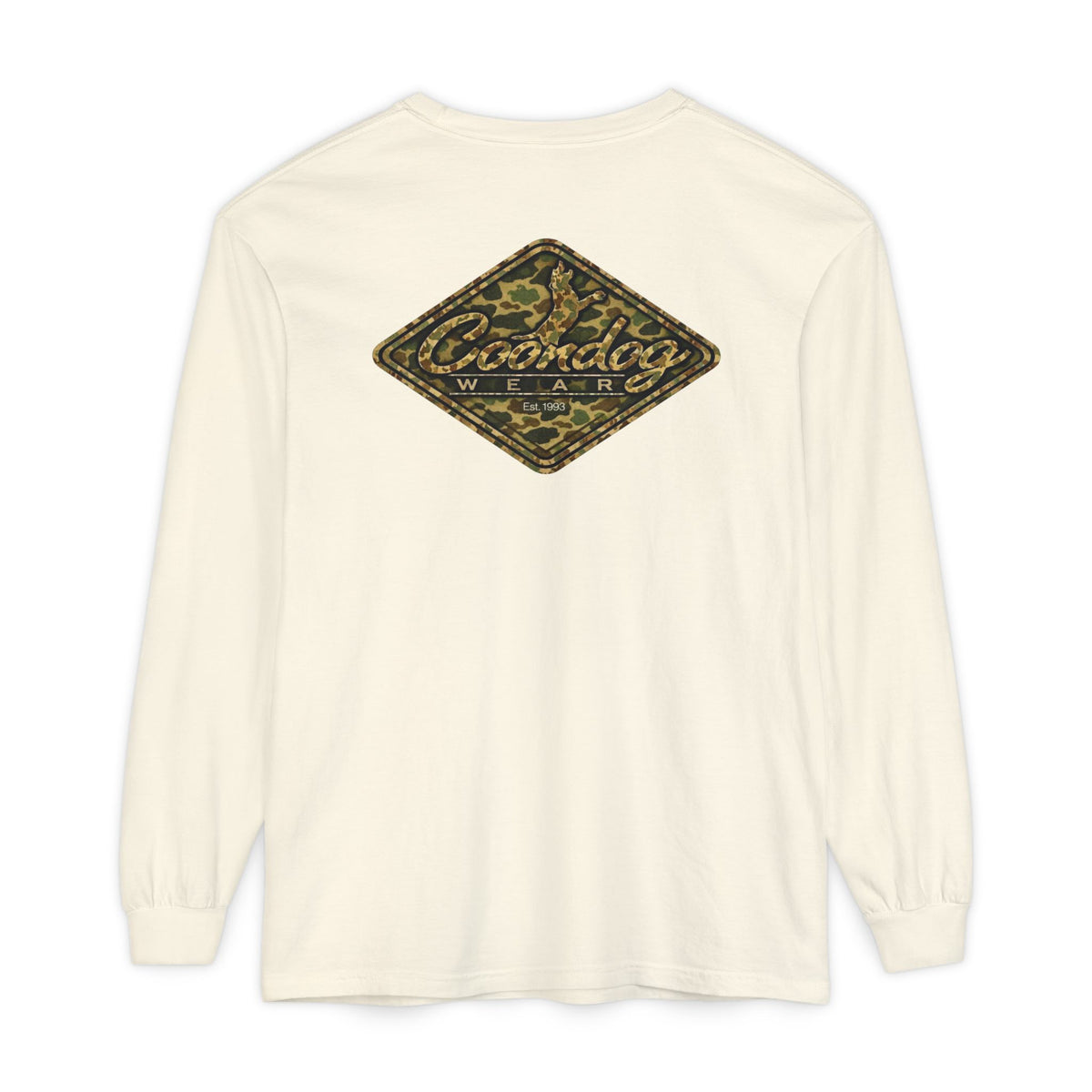 Coondog Vintage Duck Camo Diamond Hunting Long Sleeve Shirt