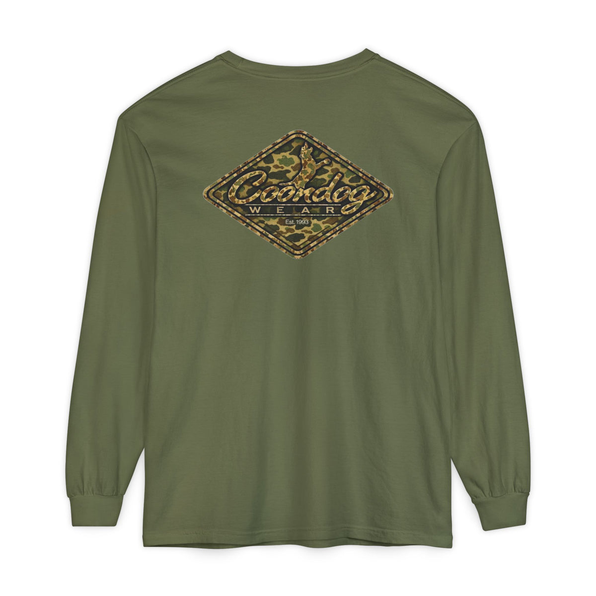 Coondog Vintage Duck Camo Diamond Hunting Long Sleeve Shirt