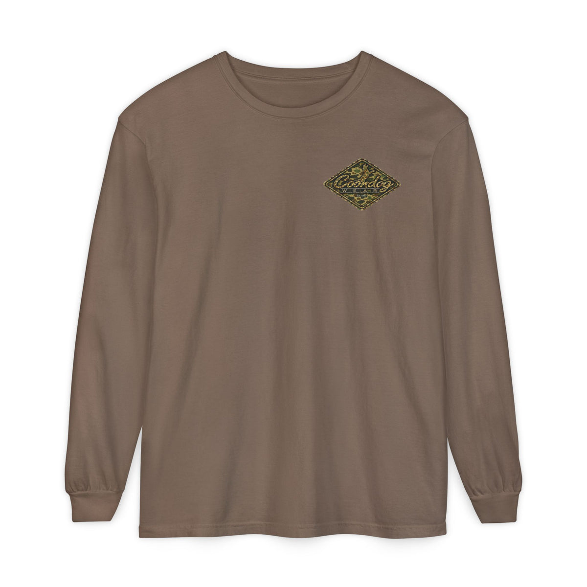 Coondog Vintage Duck Camo Diamond Hunting Long Sleeve Shirt