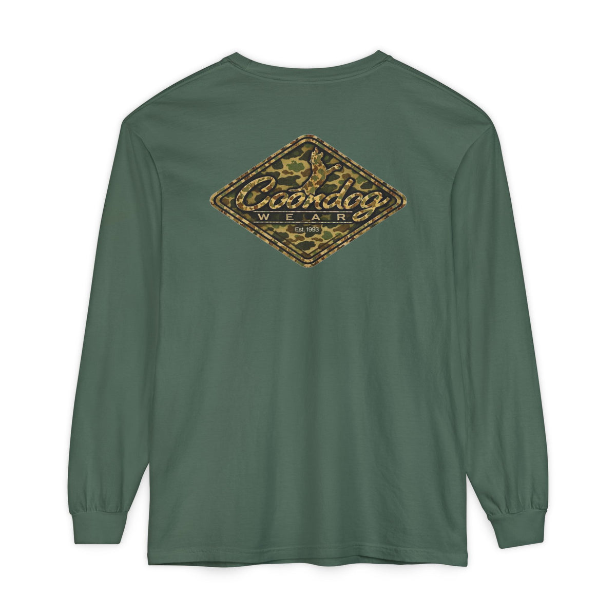 Coondog Vintage Duck Camo Diamond Hunting Long Sleeve Shirt