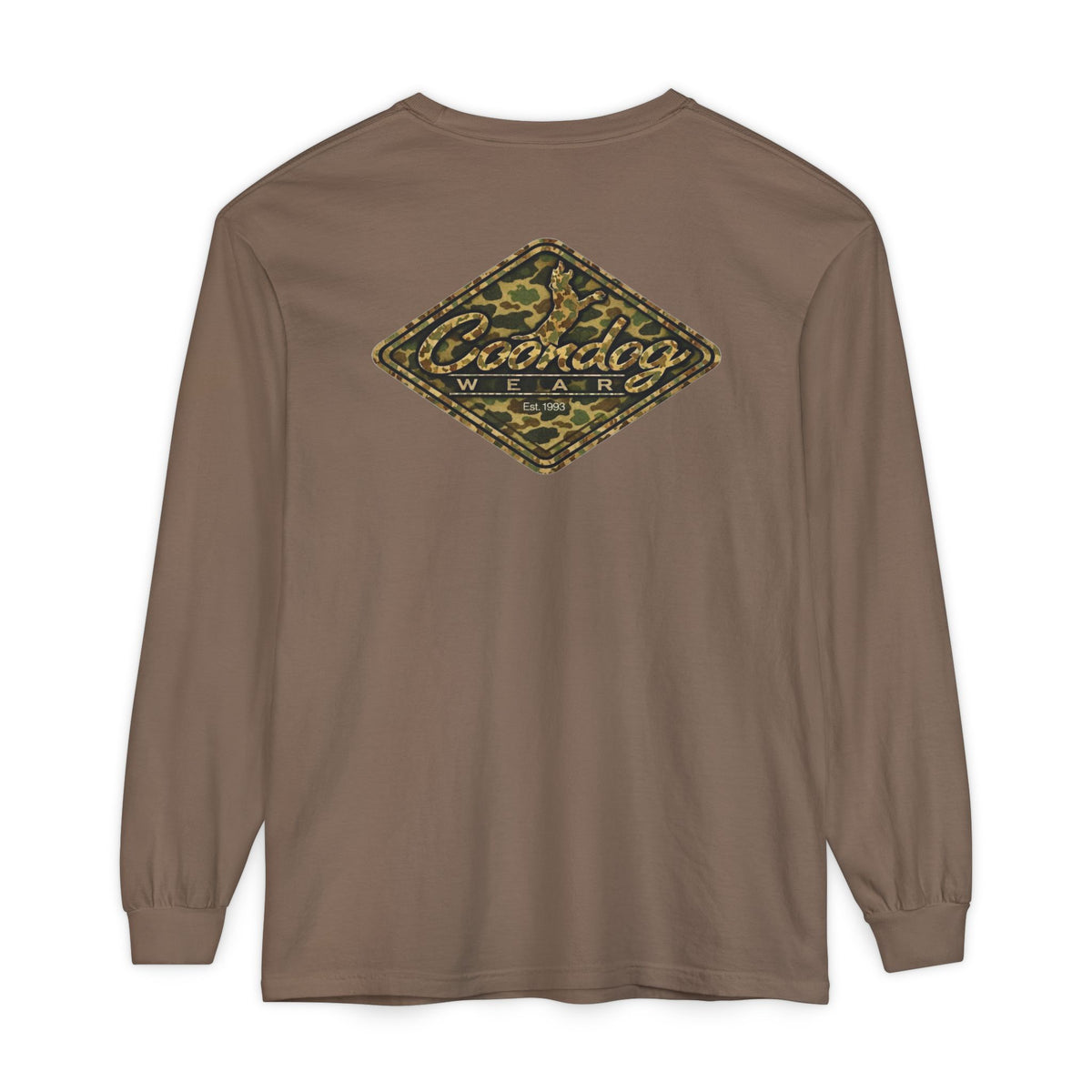 Coondog Vintage Duck Camo Diamond Hunting Long Sleeve Shirt