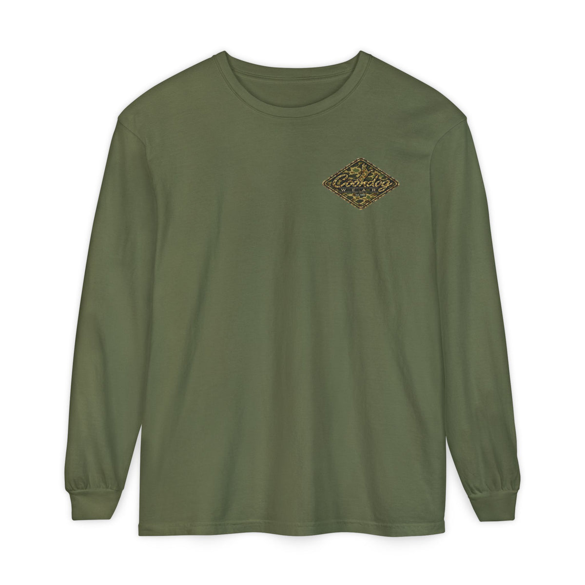 Coondog Vintage Duck Camo Diamond Hunting Long Sleeve Shirt
