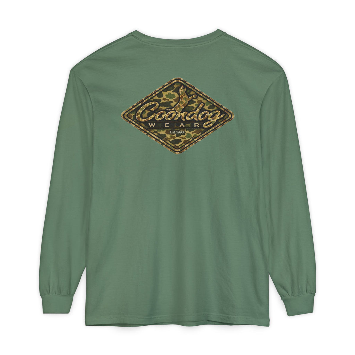 Coondog Vintage Duck Camo Diamond Hunting Long Sleeve Shirt