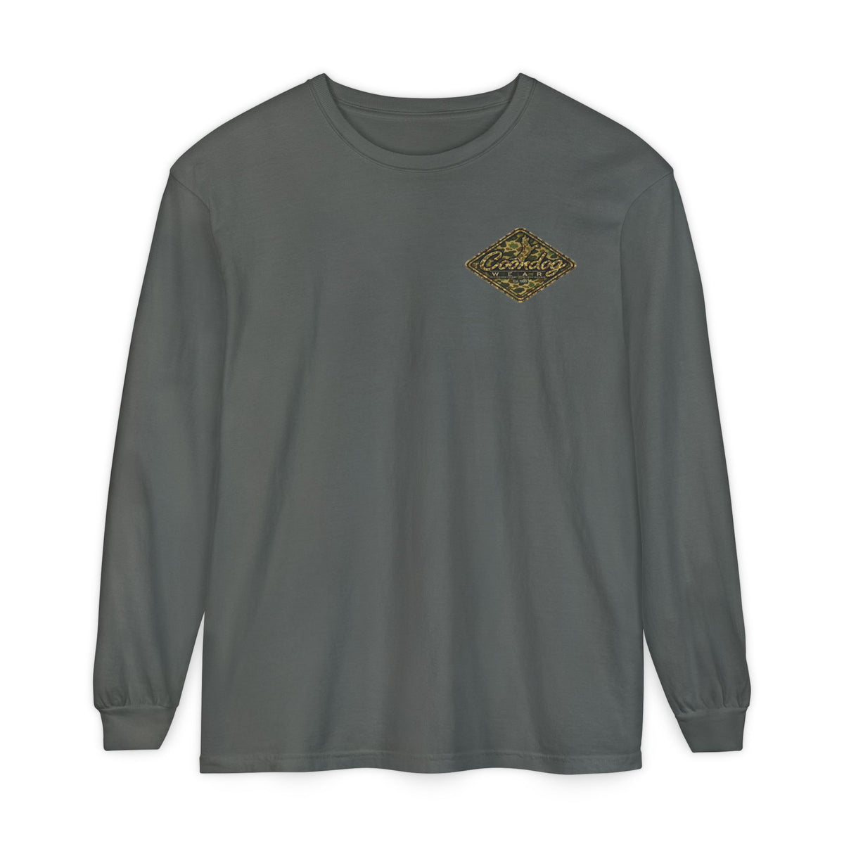 Coondog Vintage Duck Camo Diamond Hunting Long Sleeve Shirt