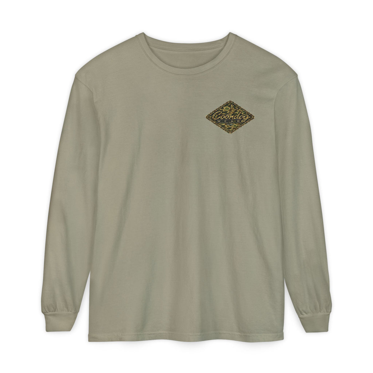 Coondog Vintage Duck Camo Diamond Hunting Long Sleeve Shirt