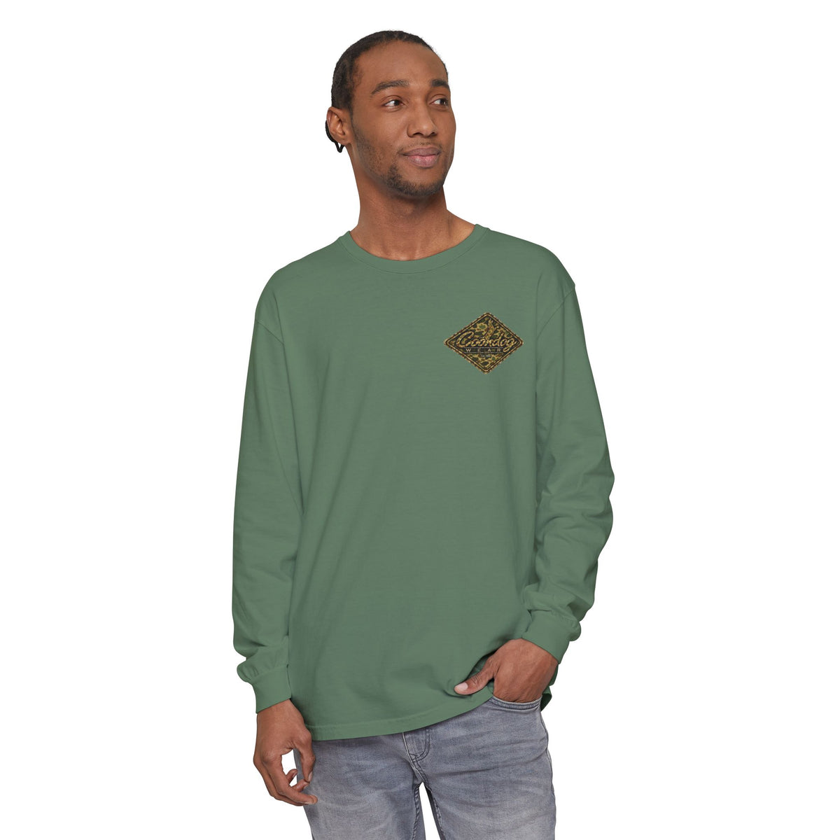 Coondog Vintage Duck Camo Diamond Hunting Long Sleeve Shirt