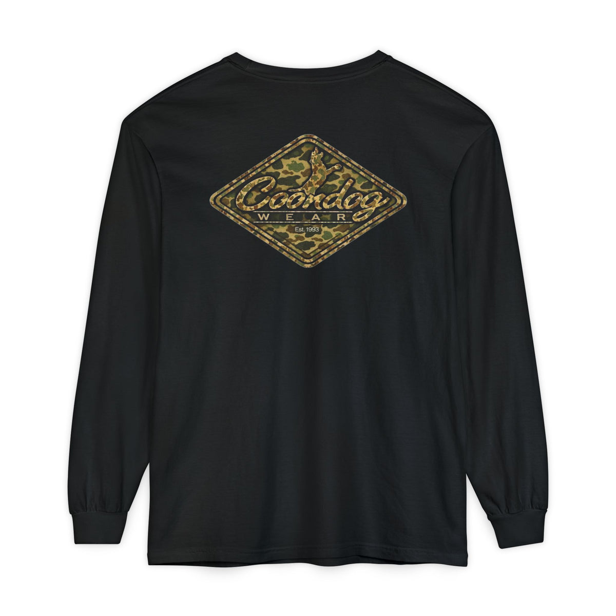 Coondog Vintage Duck Camo Diamond Hunting Long Sleeve Shirt